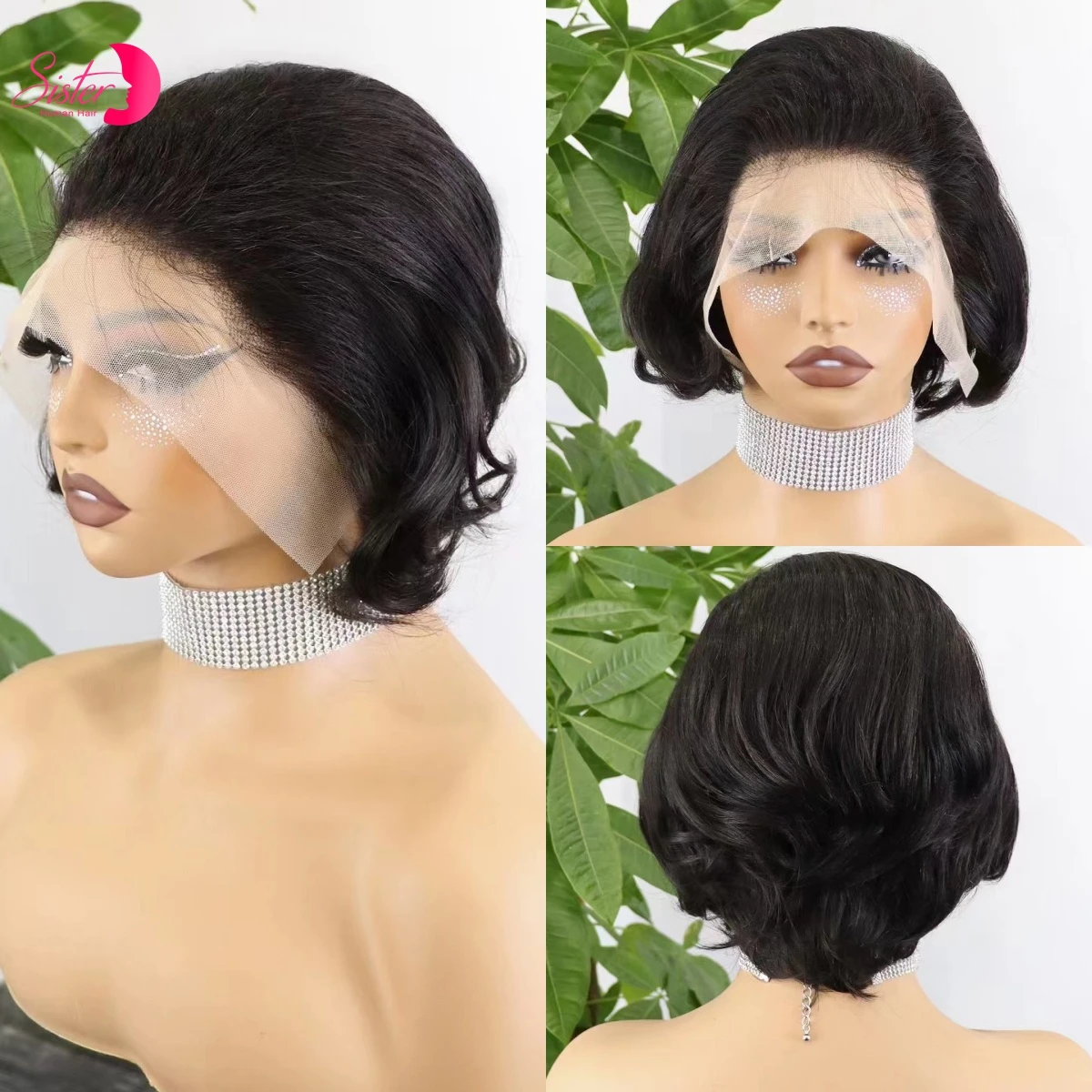 

Парик-каре с короткой стрижкой пикси, 200% плотность, 13x4, с кружевной передней частью, волнистый, из натуральных человеческих волос, необработанный бразильский Реми, предварительно снятая линия роста волос, для женщин