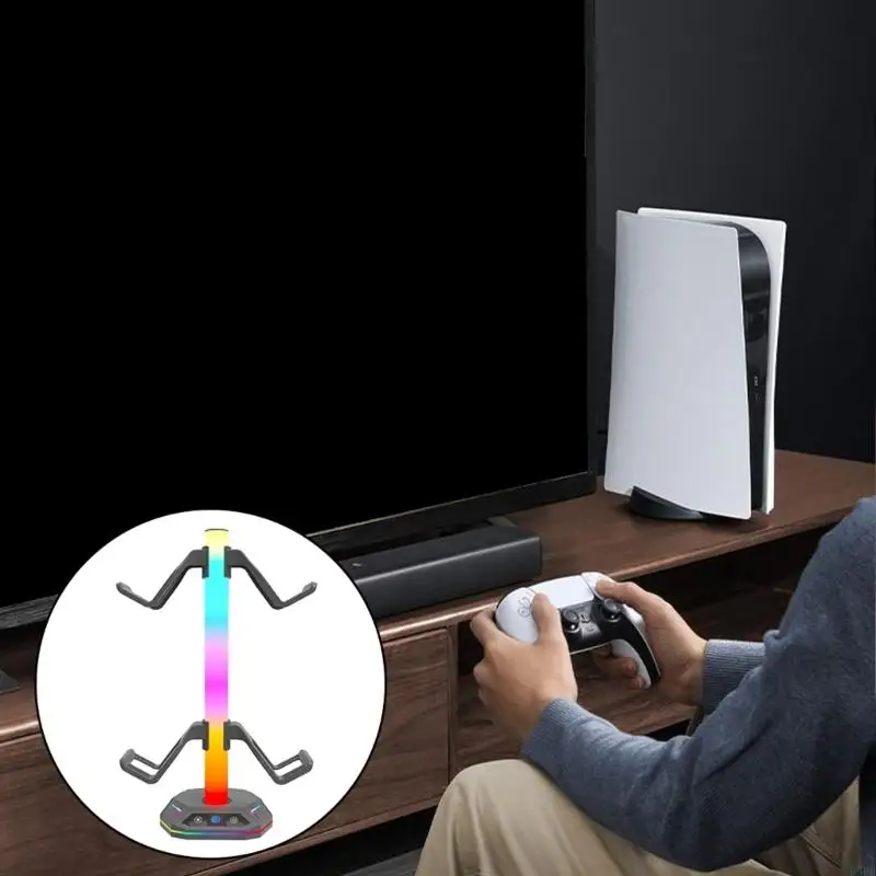 Soporte para auriculares LED D5BB para juegos, soporte para auriculares para PC, soporte para auriculares