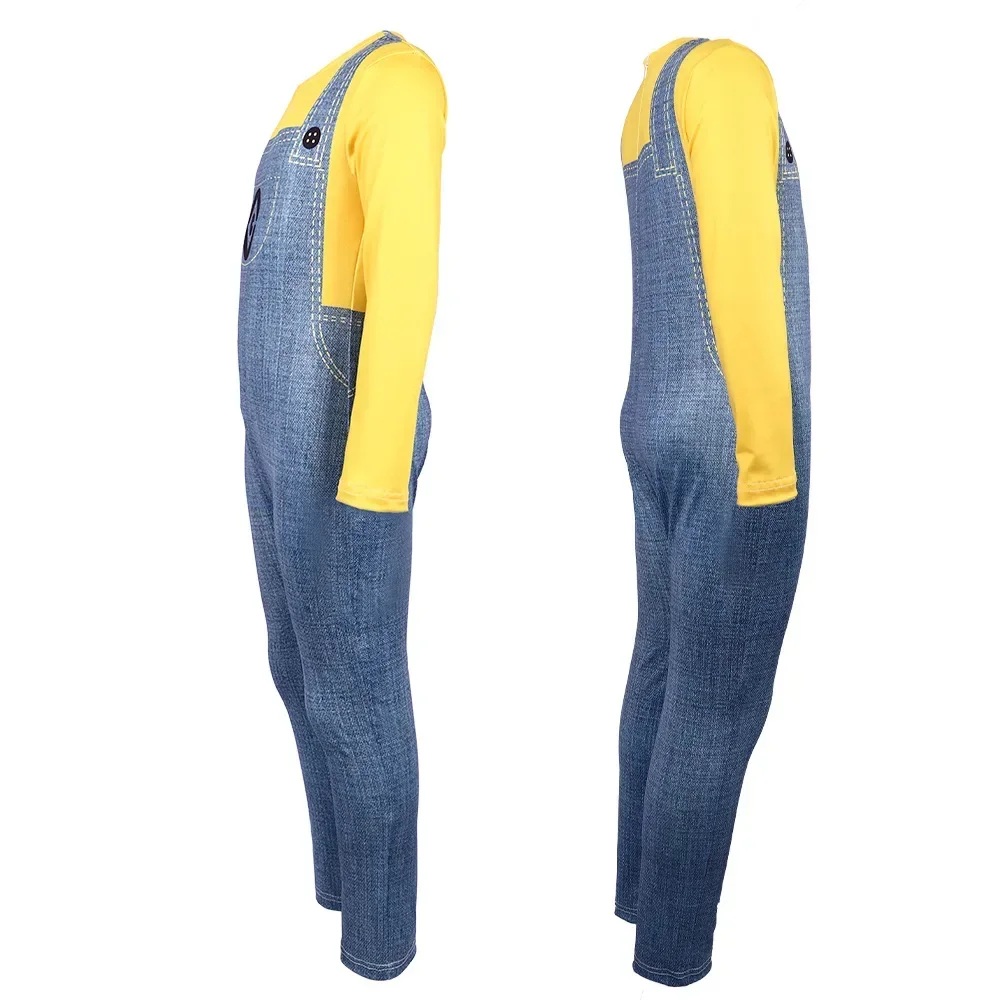Despicable Me Minions Çocuk Tulum Cosplay Kostüm Yetişkin Çocuk Bodysuit Sahne Performansı Giydirme Cadılar Bayramı Partisi Giyim