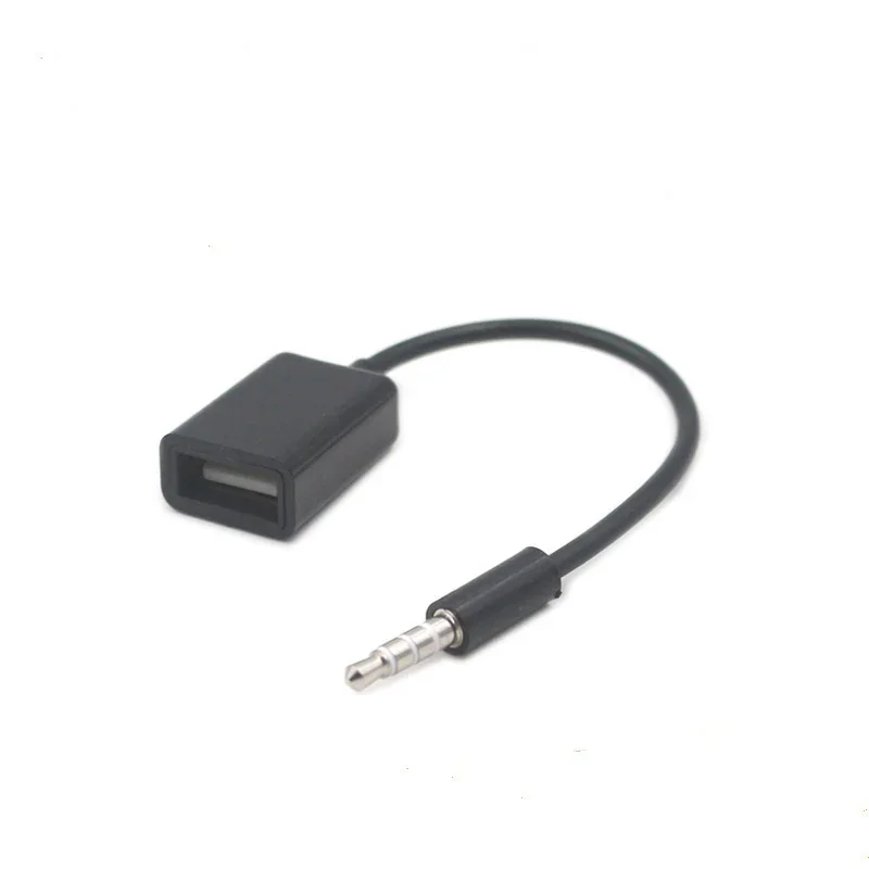 Câble adaptateur OTG femelle de type A mâle vers USB, accessoires de voiture, convertisseur audio AUX, ligne de câble, 15cm, 3.5mm, 2.0 rette