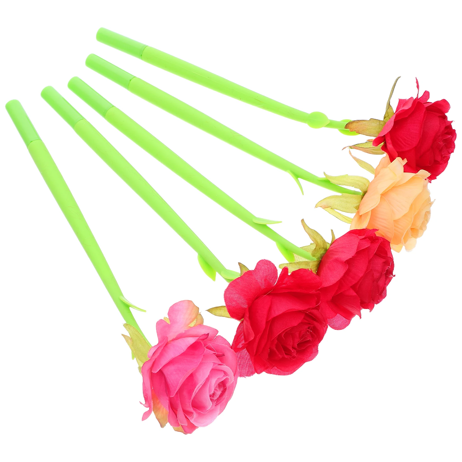 

5pcs Rose Ballpoint Pens Cute Fidget Ink Pens Novelty Daisy Paint Pen for Cloth Flowers