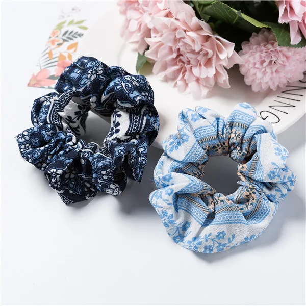 New French retro simple letter large intestine circle hair ring cloth head rope tie hair ornaments