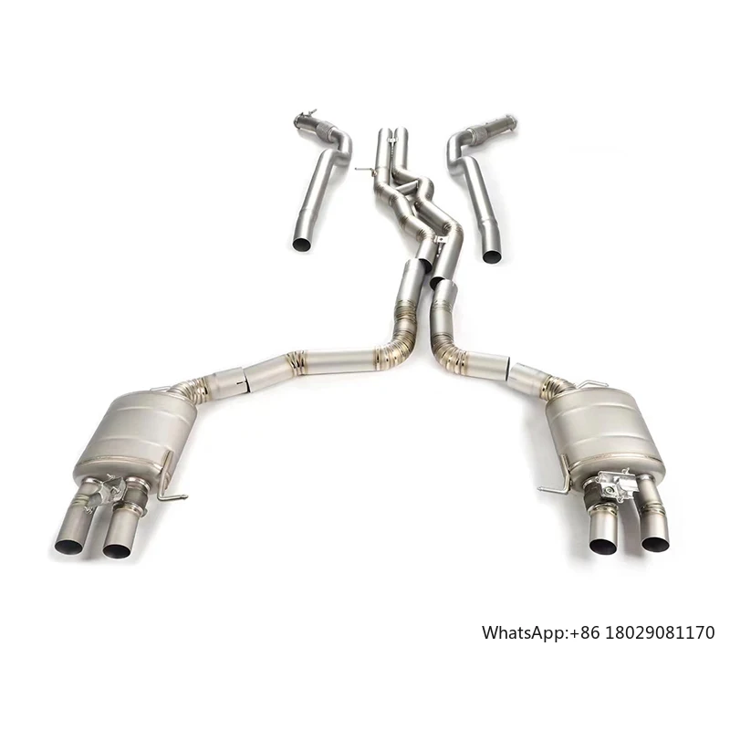 

OEM Valve Catback Exhaust System For Audi RS6/RS7 C8 4.0T 2019-2024 Escape Exhaust Pipe Muffler With Oval Electroblack Tips