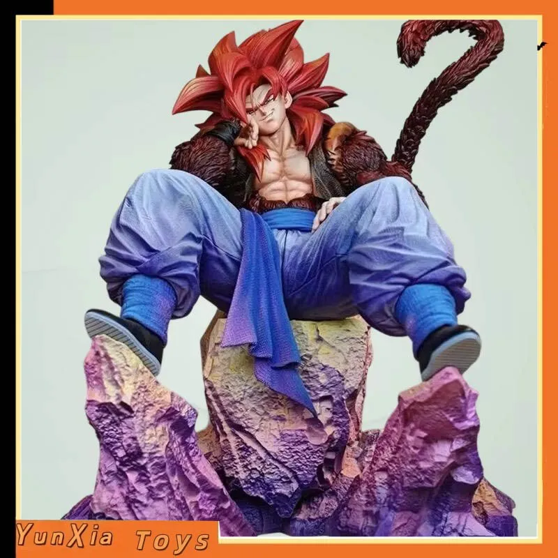 

Dragon Ball Z Anime GK Figure Super Saiyan 4 Gogeta Sitting Posture Statue PVC Model Collectible Figurine Desk Decor Toy Gift