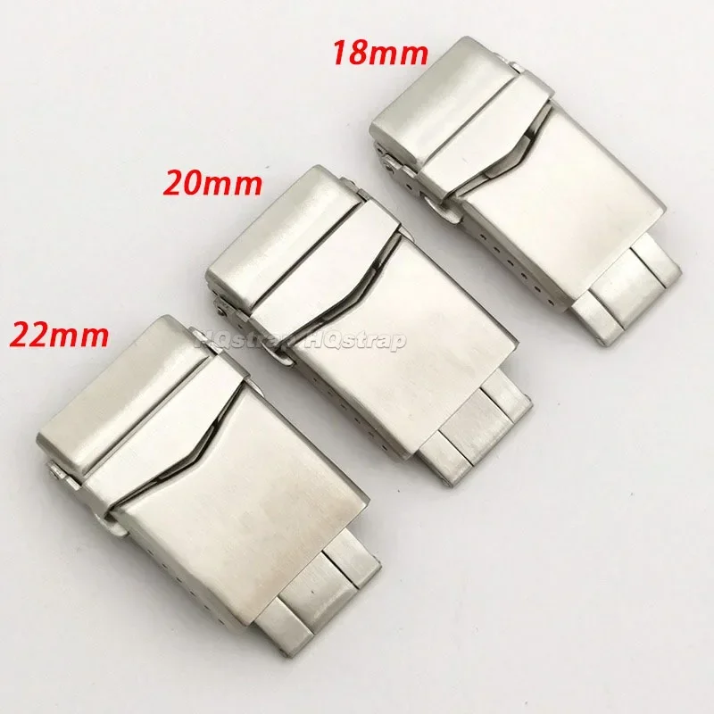 316L Metal Buckle Soild Stainless Steel Watch Strap Clasp 18mm 20mm 22mm Folding Band Button for Seiko Universal Accessories