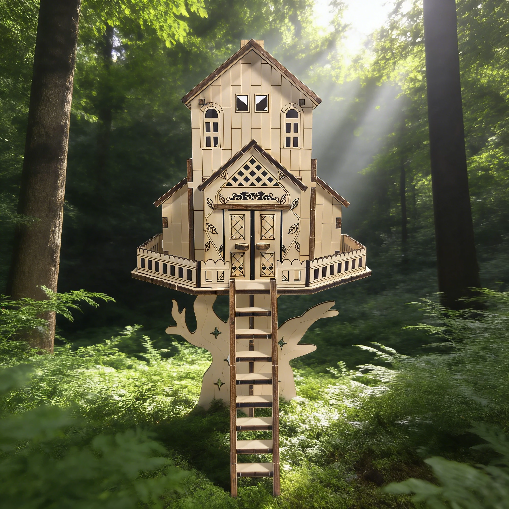 

3D Wooden Treehouse Puzzle | DIY Forest Cabin Craft Kit | Handcrafted Building Assembly Toy