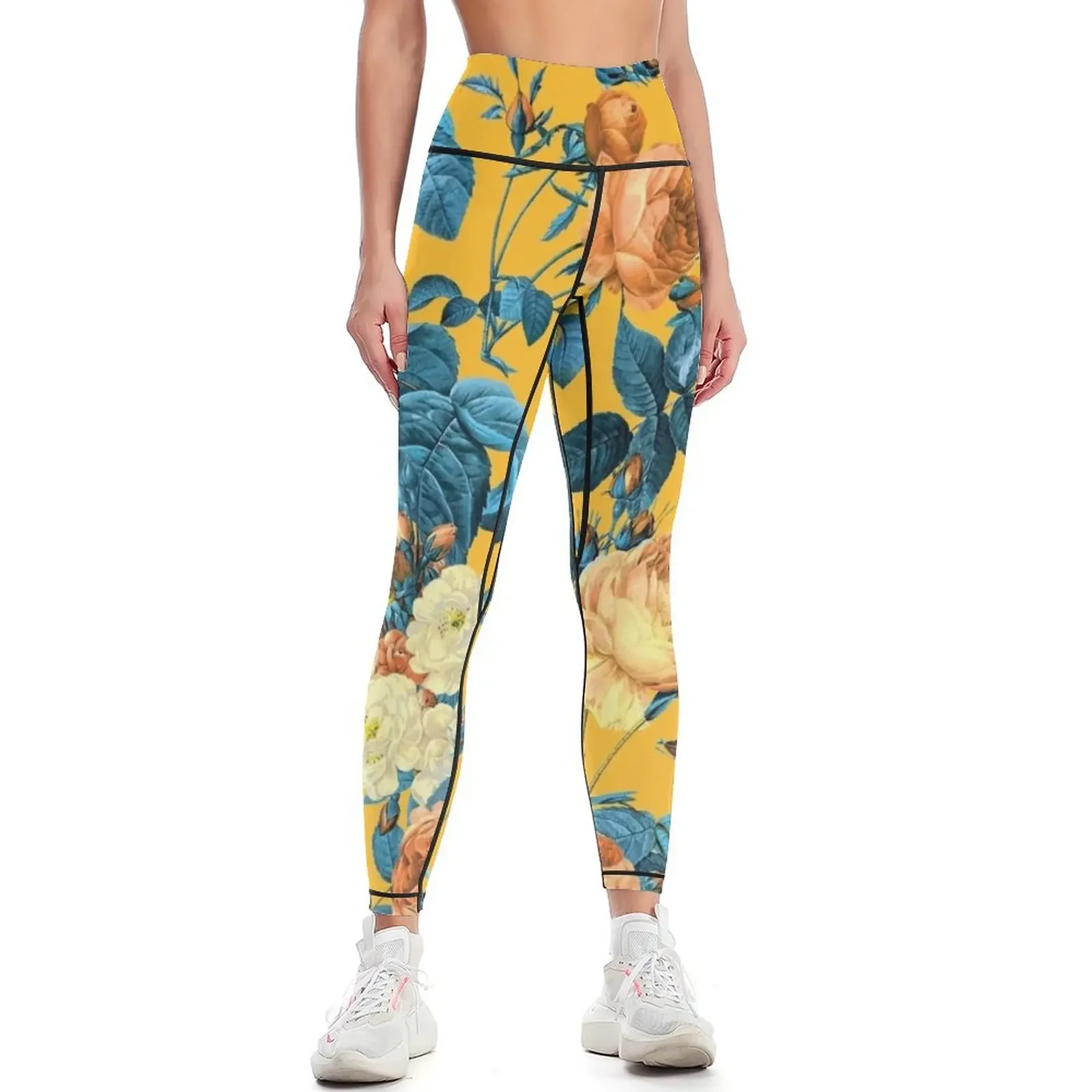 

Summer Botanical Pattern Leggings flared Golf wear high waist push up legging Womens Leggings