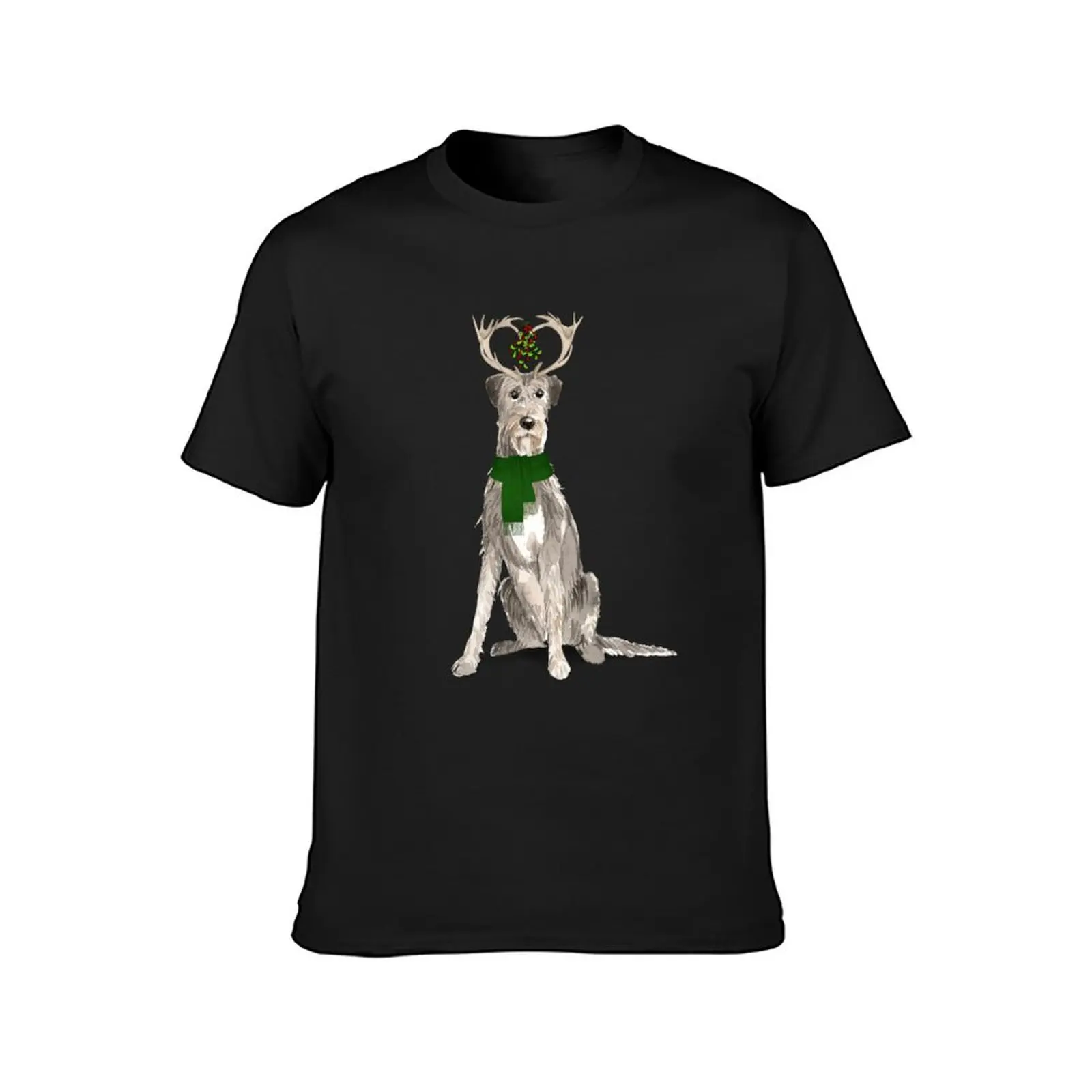 Irish Wolfhound Christmas Dog T-Shirt funnys plus sizes kawaii clothes mens workout shirts