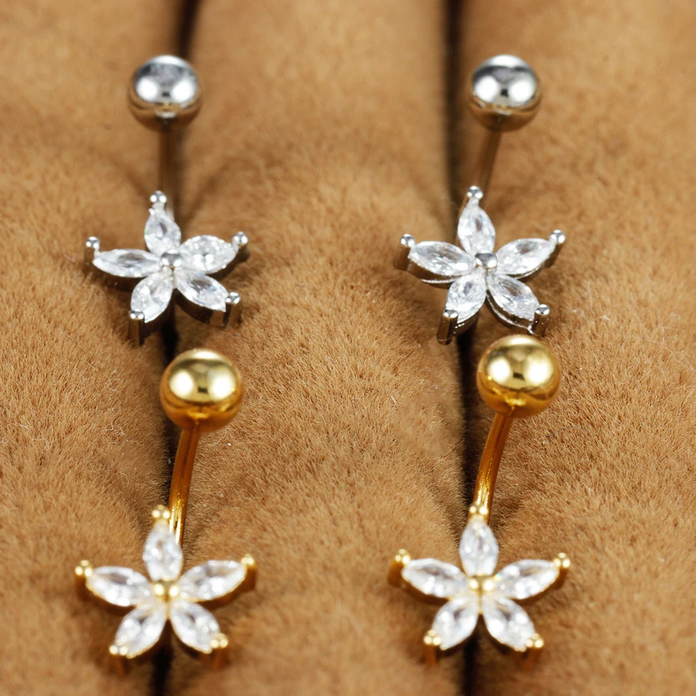 1Pair Exquisite Stainless Steel Minimal Crystal Flower Ear Studs Earring Korean Helix Studs Tragus Cartilage Piercing Jewelry