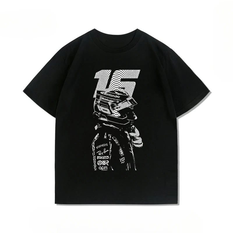 Summer 2025 New Collection: Leclerc F1 No. 16 Pure Cotton Printed T-shirt for Men Women High-quality Y2K Bug Pure Cotton T-shirt #2