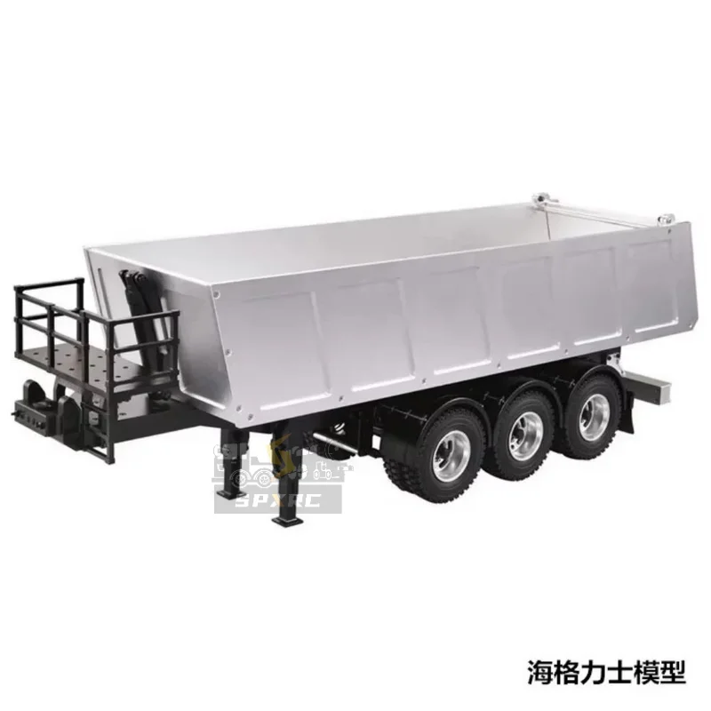 

1/14 three-axle square full metal or semi-metal dump truck trailer for Tamiya RC trailer dump truck DIY