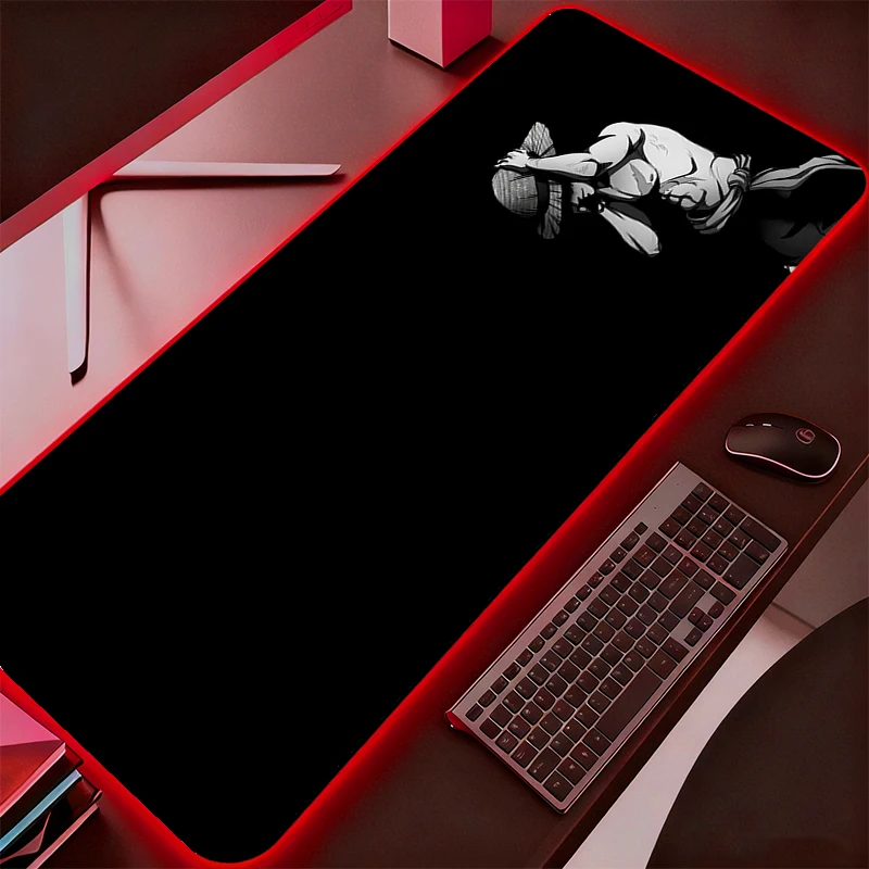 

RGB Large Gaming Mouse Pad One Piece Anime PC Computer Gamer Desk Mat Backlight XXL Laptop LED Mousepad Backlight durable