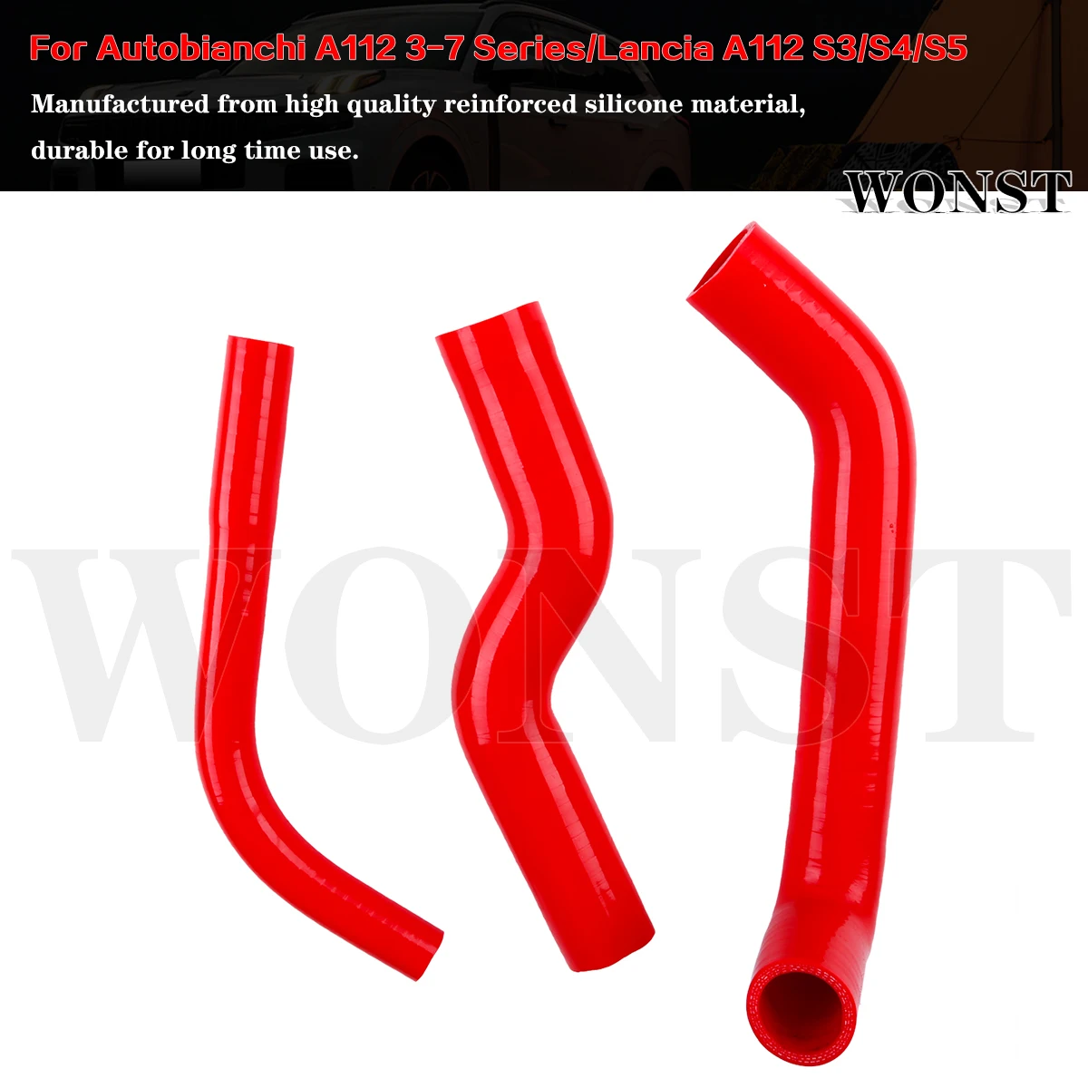 Silicone Radiator Coolant Hose Kit For Autobianchi A112 3-7 Series/Lancia A112 S3/S4/S5 900/1000/1050cc
