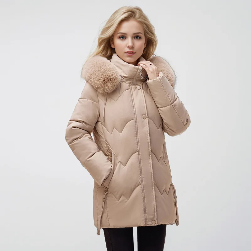 

Winter Hooded Cotton Jacket for Women Thickened Warm And Comfortable Fashionable Cotton-Padded Coat for Middle-Aged And Elderly
