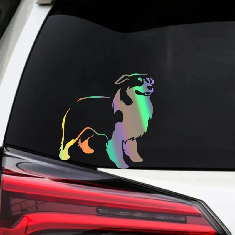 Engrave 20x20cm Border Collie Car Reflective Sticker Auto Vinyl Film Dog Decal For Vehicle Windows Motorcycle Laptop Auto