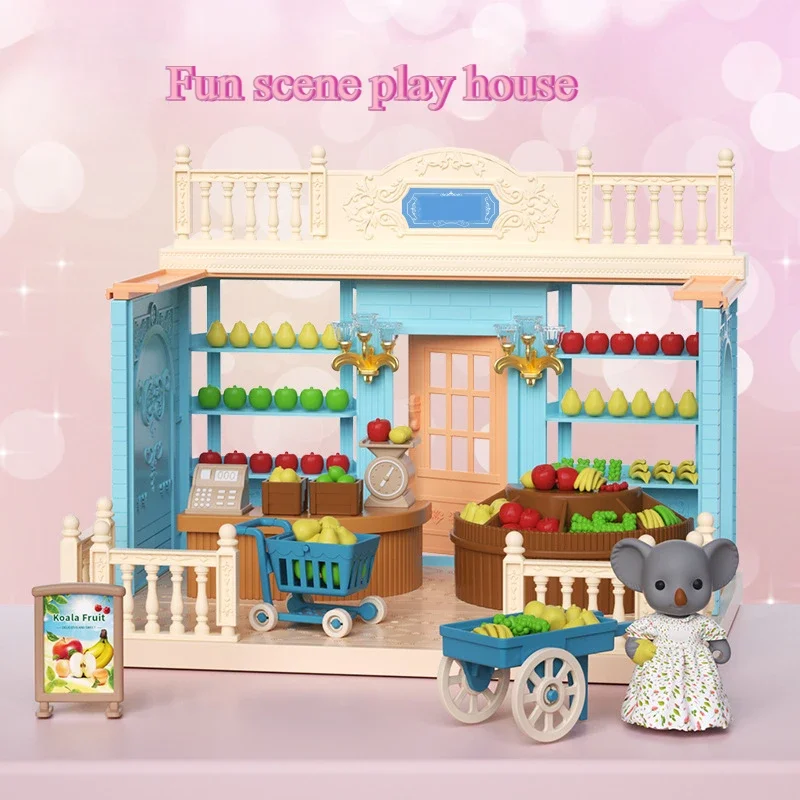 RV Playhouse ของเล่นเด็กห้อง DIY Mini Princess Villa ปราสาท Cabin สาวของขวัญ
