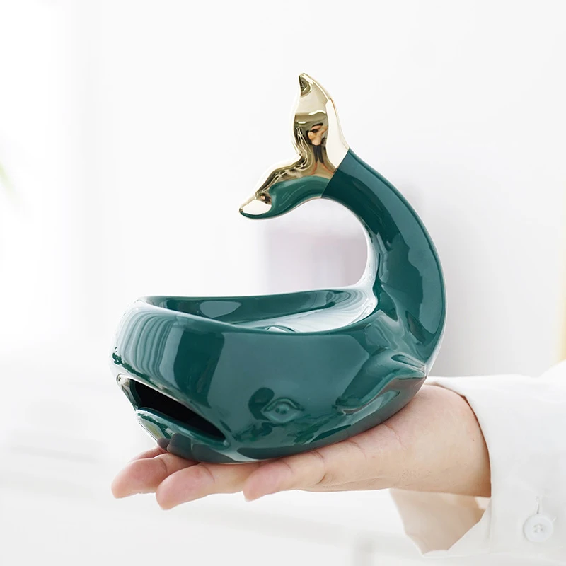 Whale Shaped Soap Case,Soap Box Drain Non-slip Ceramic Soap Holder Laundry Soap Dish Storage Plate Tray Bathroom Gadgets