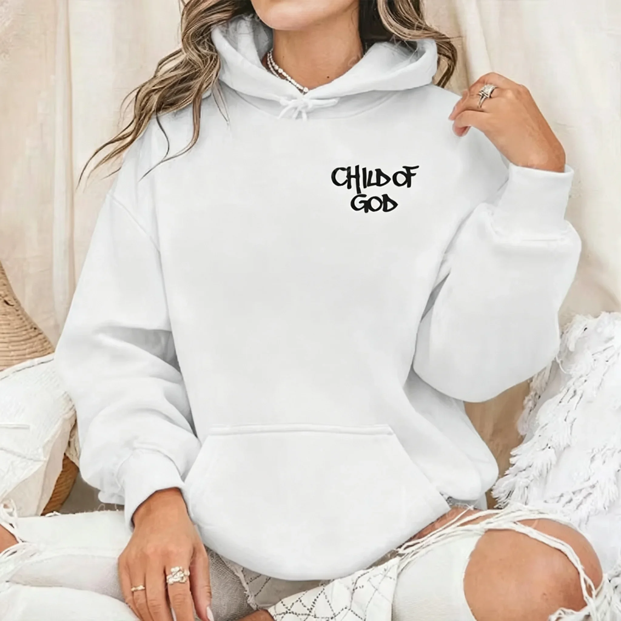 2026 I Am A God Child Kapuzenpullover mit Buchstabendruck, christliche Gott-Sweatshirts, Kapuzenpullover, Gebet zum Herrn, Sweatshirt, Damenbekleidung – Detail 18