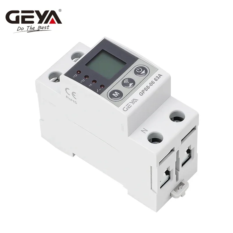 GEYA Tuya Wifi KWH Meter Current/Voltage Protective Device with Energy Metering Function 32A 40A 63A 80A 220V GPS8-06