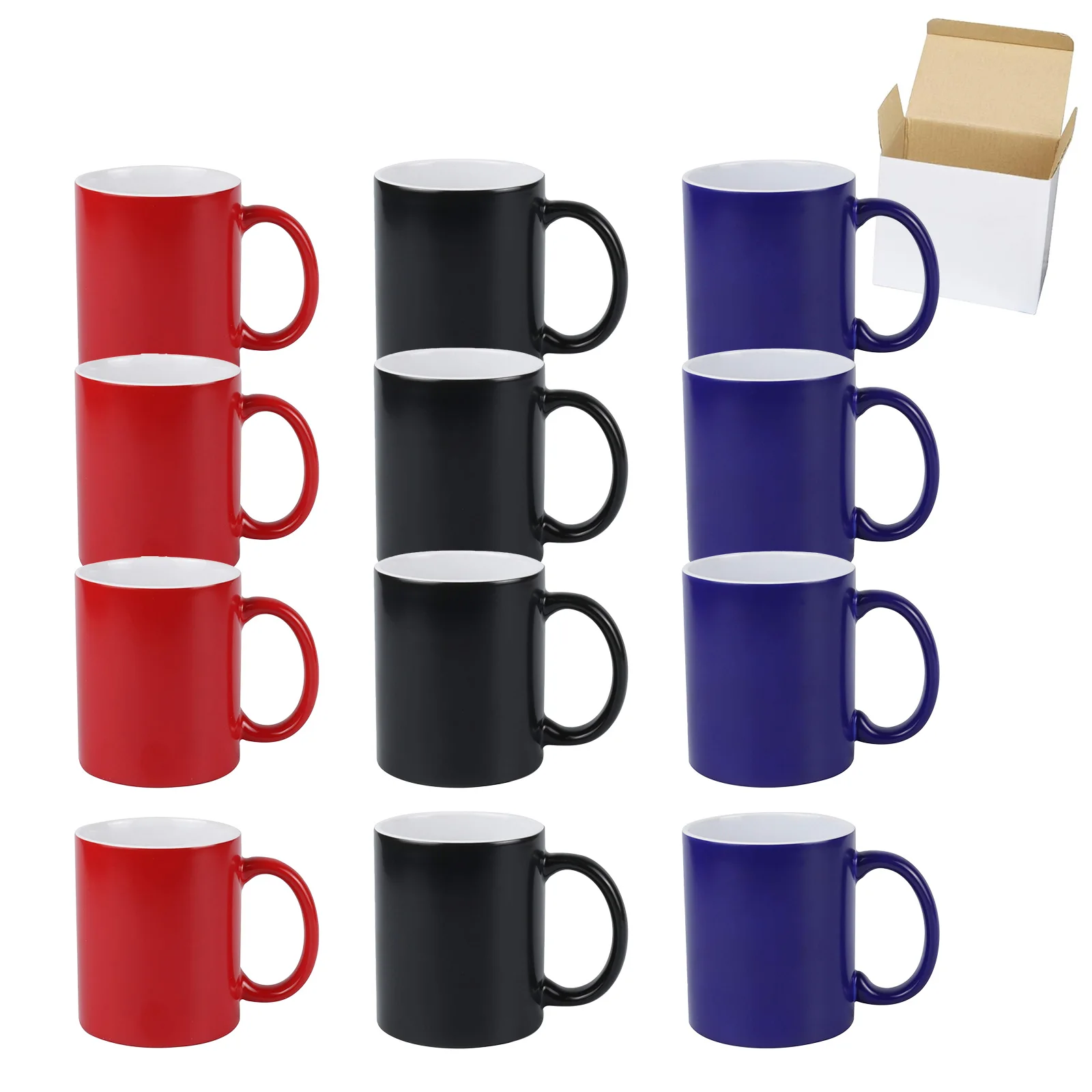 36pcs 11oz Blank Sublimation Magic Mug Full Color Changing Coffee Mug Ceramic Cups DIY Gift  Wholesale