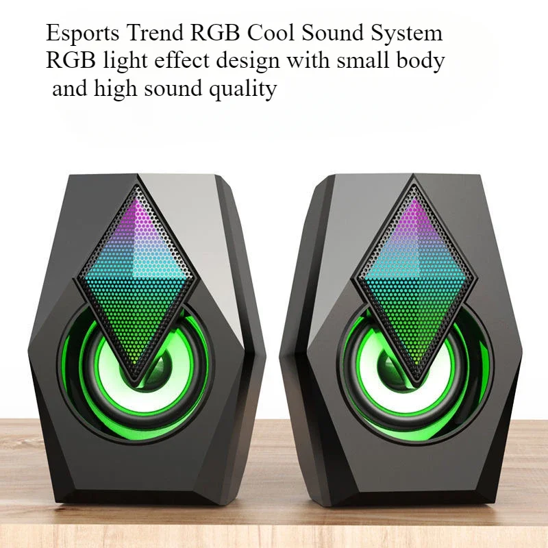 New A86 Colorful Light Computer Audio subwoofer Desktop Gaming RGB Multimedia USB Mini Speaker