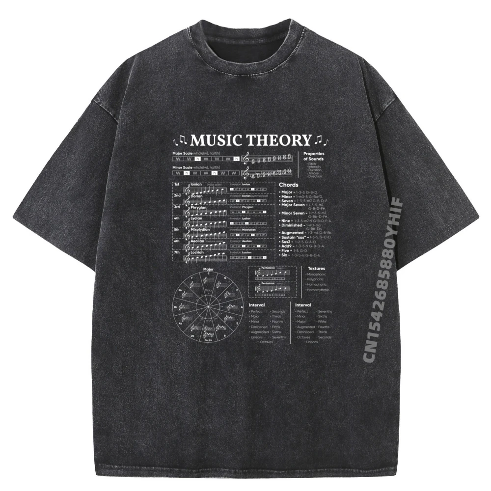 

Music Theory Music Teacher Musician Learning School Shirts Graphic Tee Summer Luxury Designer Washed Shirt Mens Gift