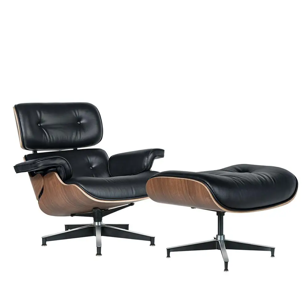 Mid-century Armchair Leather Lounges Chair ,ottoman include Living Room Furniture image 5