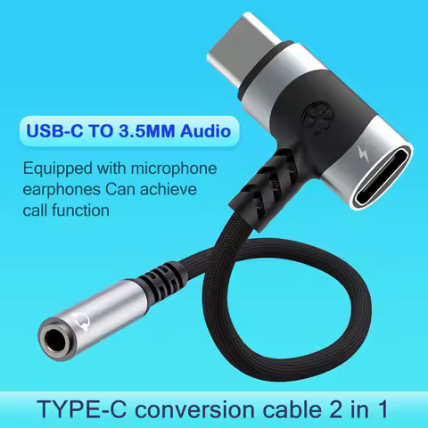 2 in 1 USB C Splitter PD Fast Charger Cable Type C to 3.5 Jack Audio Adapter For Samsung S24 S23 S22 Ultra A54 iPhone 15 Xiaomi