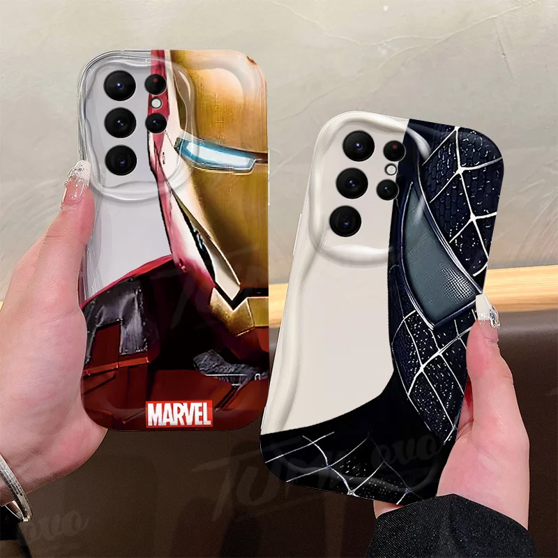 Marvel Anime Spider Man Soft TPU Wave Case For Samsung Galaxy S24 Ultra S23 S22 Plus S21 S20 FE A25 A55 A35 A15 A05 A05S Cover