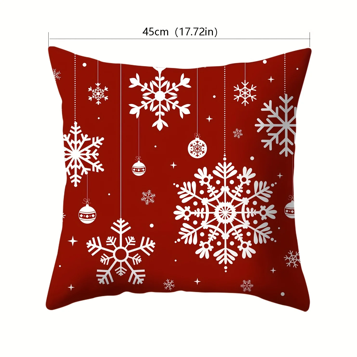 Snowflake Decorative Throw Pillow Covers Christmas Throw Pillowcase Throw Pillow Covers Decor Satin Fabric Cushion Cover 45x45cm