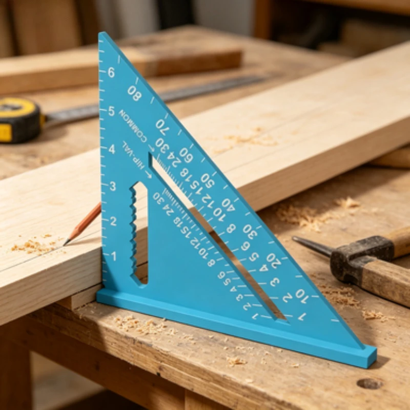 1Pc 7 Inch Speed Square Ruler,Triangle Measuring Tool,Angle Marking Scribing Saw Guide for Carpenter DIY Woodworking Layout Work