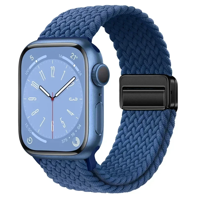 Nylonarmband für Apple Watch, 44 mm, 40 mm, 45 mm, 49 mm, 41 mm, 38 mm, mit Magnetverschluss, geflochtenes Armband, iWatch Series SE 7, 5, 6, 8, 9, Ultra 2.
