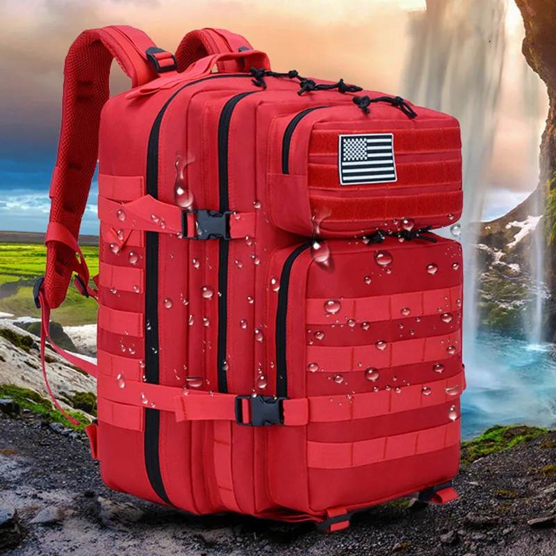 

50L Tactical Backpack Training Gym Fitness Bag Man Outdoor Hiking Camping Travel Rucksack Trekking Army Molle Backpack