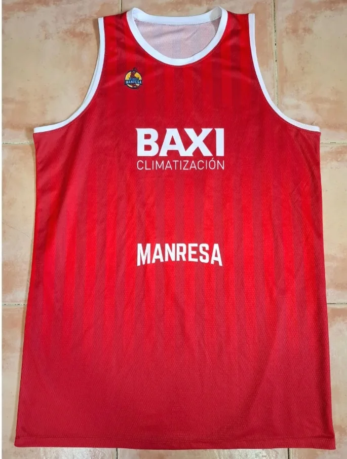 2026 New Hot Baxi Manresa Basketball Suit, Quick Drying Breathable Sleeveless Shirt, Family Parent-child Outfit