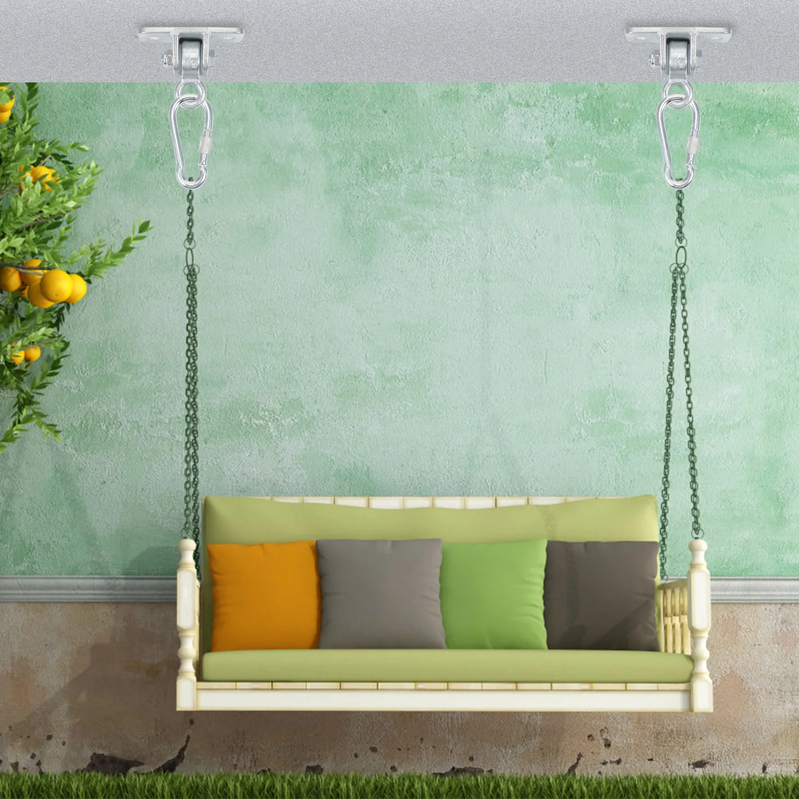 

1 set Cast Steel Swing Hanging Kit Heavy Duty Hangers For Outdoor Playground Hammock Chair Rattan Swing Screws Hooks Set