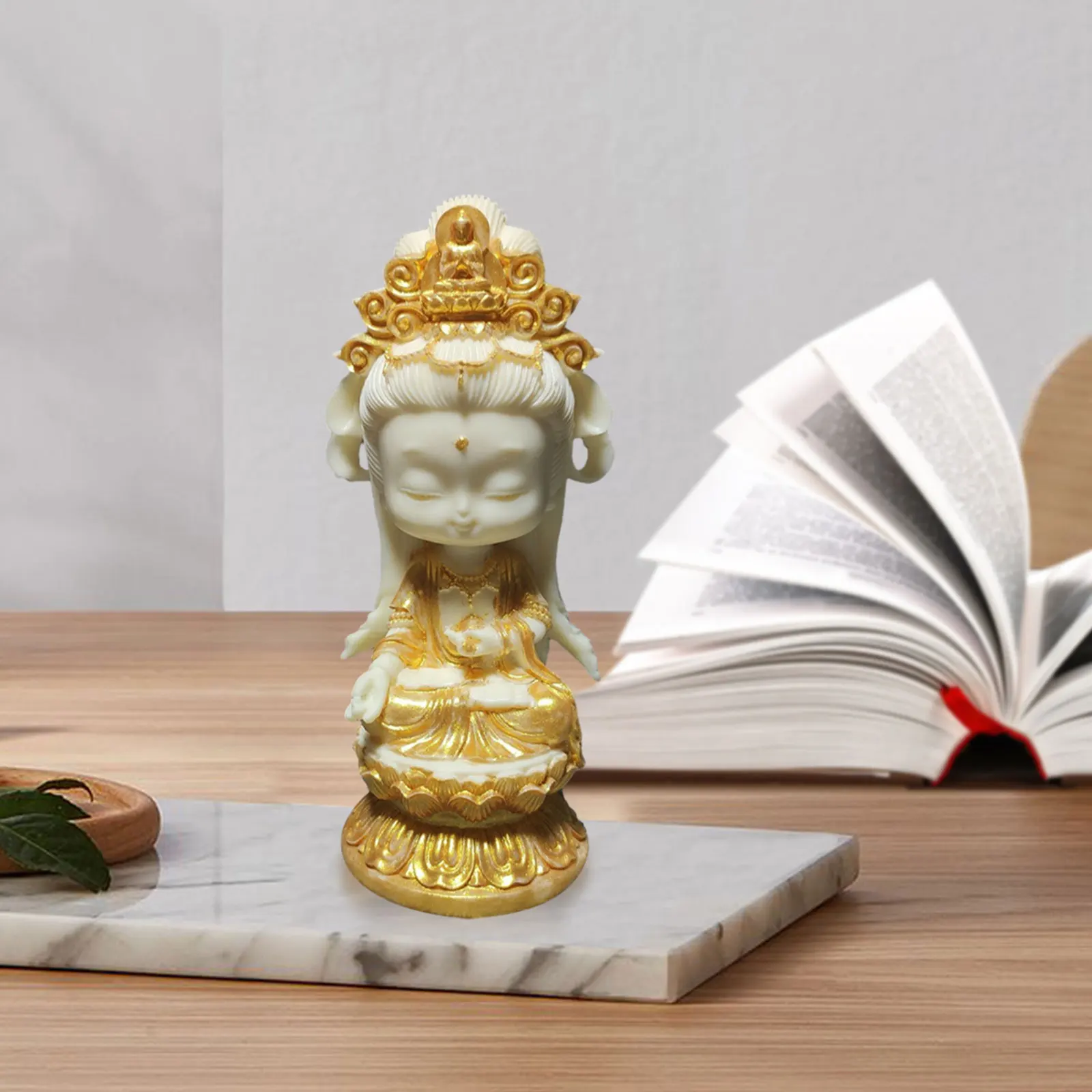 Buddhist Figure Car Dashboard Ornament Buddha Sculpture for Table Wall Shelf