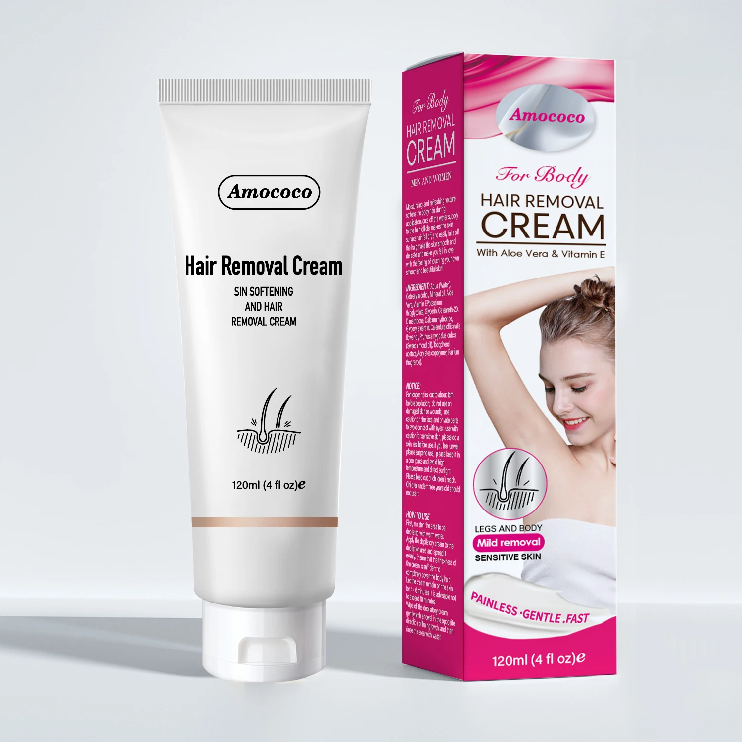 Amococo 2 Pack Hair Removal Cr - огляд і ціна Hair Care With Aloe Vera
