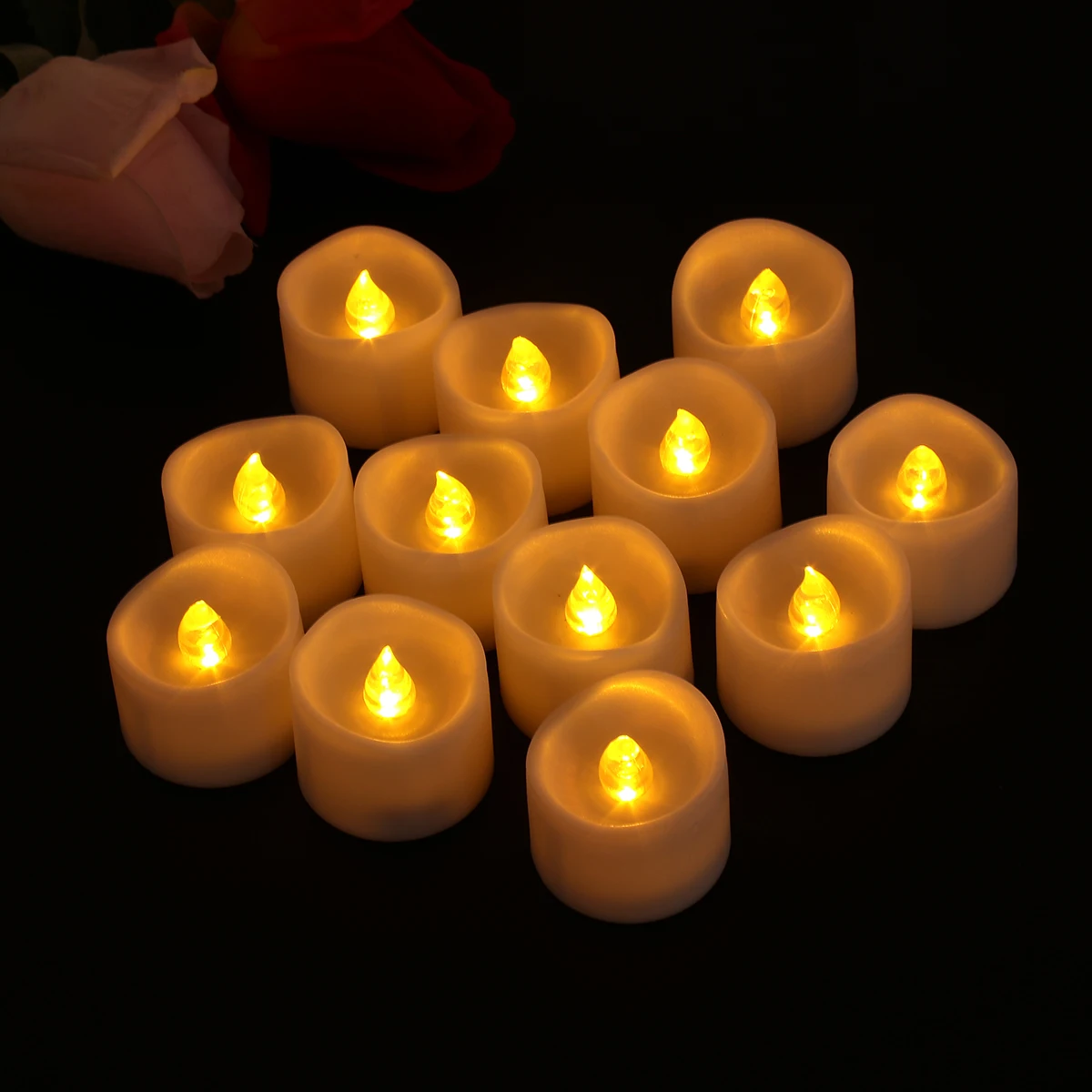 

12Pcs Flameless LED Candles Realistic Light Simulation for Christmas Valentine's Day Celebration Soft Glare Free