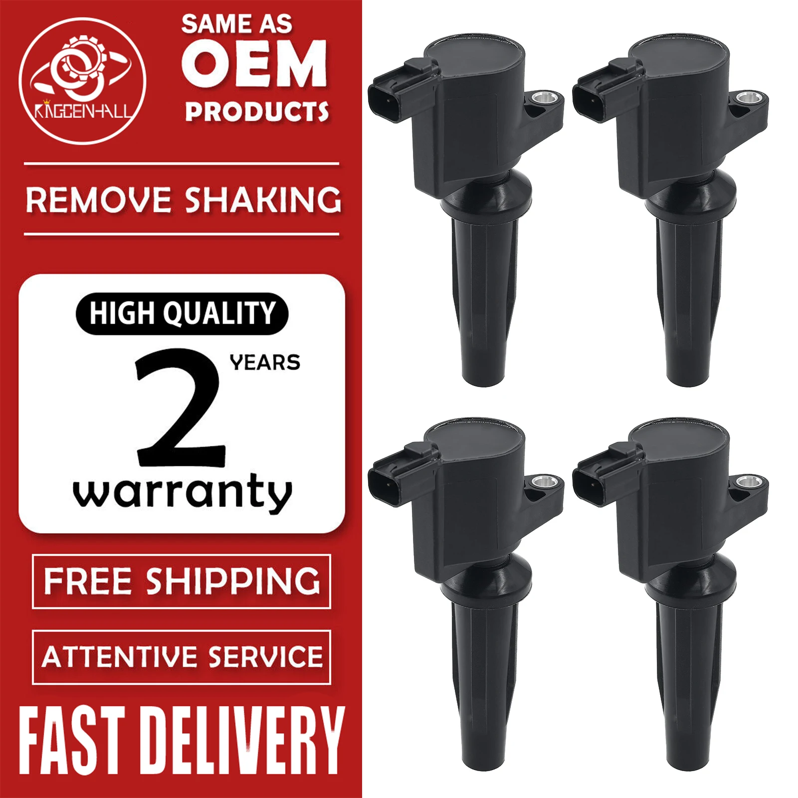 

4M5G-12A366-BC Ignition Coil For Ford Escape Fiesta Focus Transit Connect Mazda 3 Mercury Mariner 4M5G12A366BC