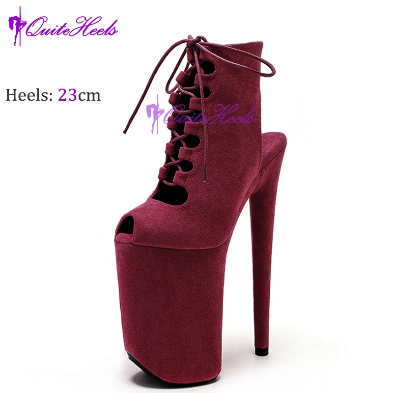 New Luminous 23CM/9Inch Gladiator Women Ankle Boots Sexy Fetish Exotic Stripper Heels Platform  Pole Dance Roman Shoes