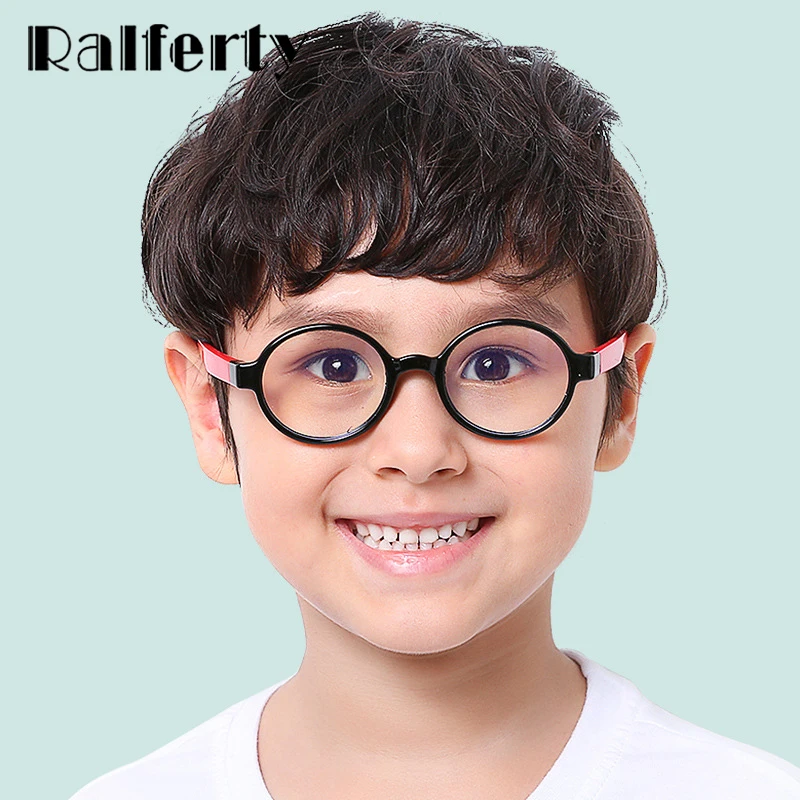 Ralferty Kids Unbreakable Flexible Round Eyeglass Frame Child Vintage Myopia Glasses Frames Prescription Optical Eyewear K8146