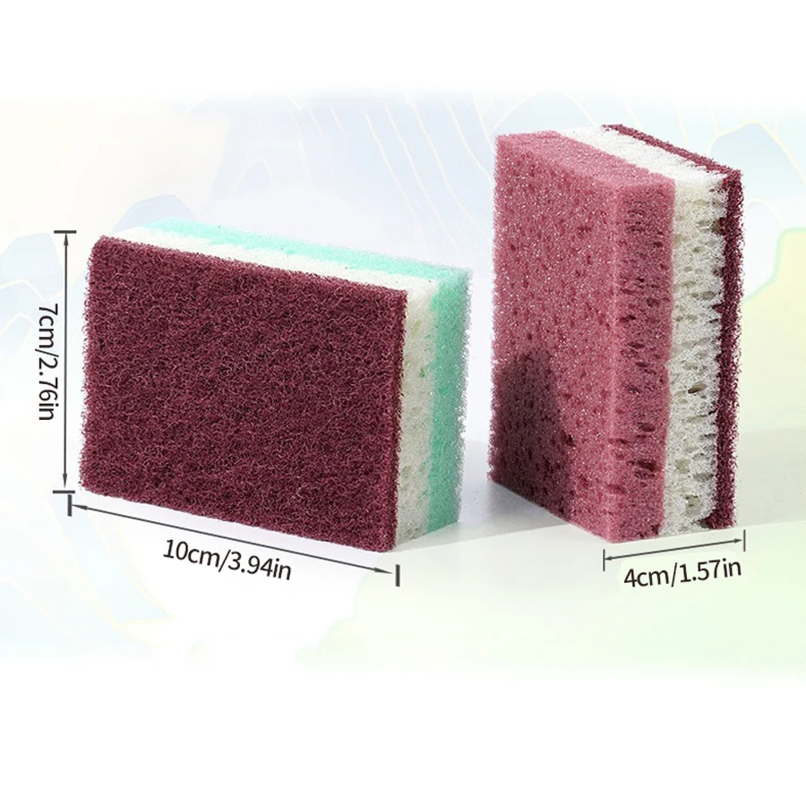 10 قطع/5 قطع - قماش تنظيف إسفنجي عالي الكثافة، قماش غسيل الأطباق، لوازم المطبخ والمطاعم غير الدهنية، فرشاة إسفنجية، وعاء و