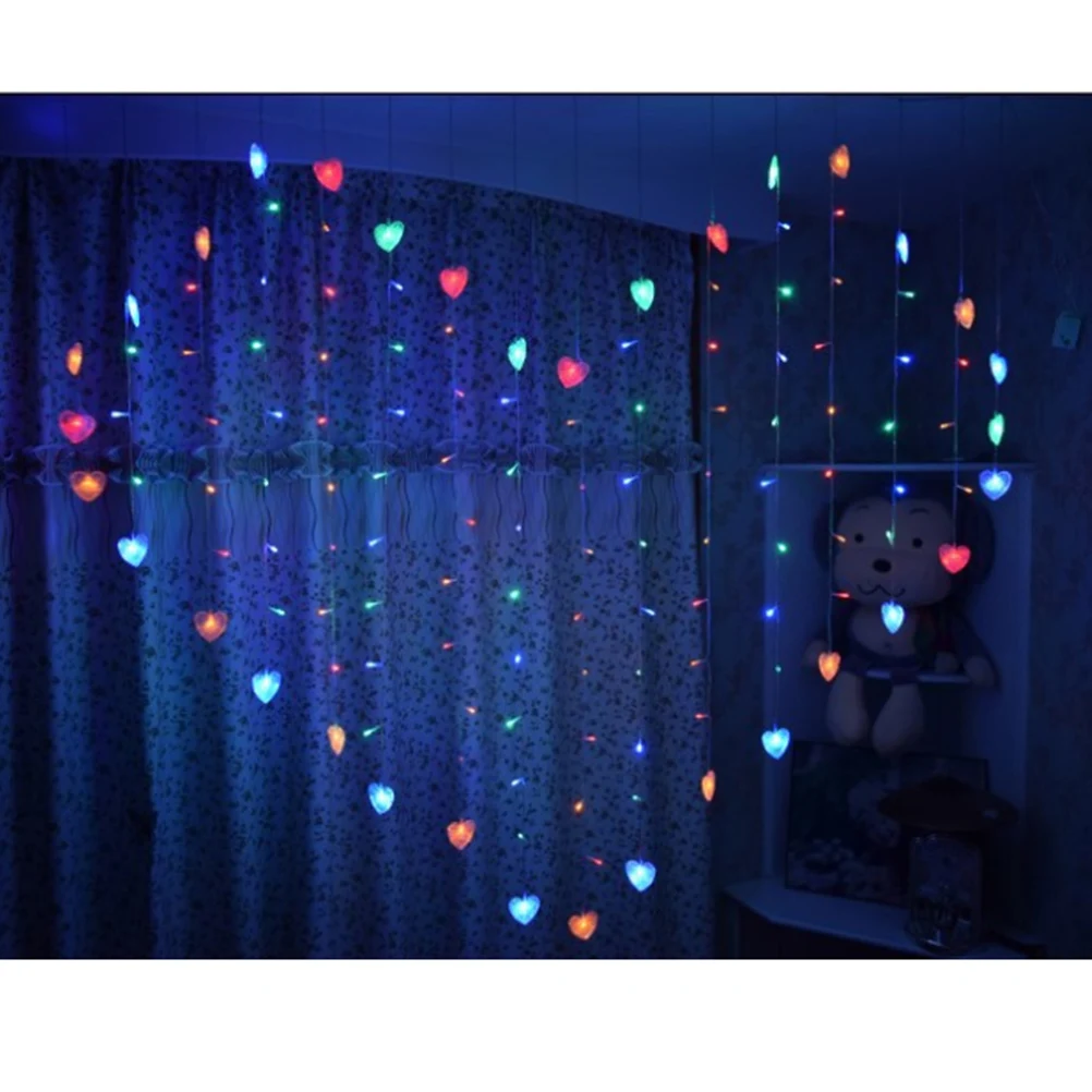

1pc Curtain Lights Heart Shape String Lights for Wedding Bedroom Garden Valentine Night Scene DIY Decorations
