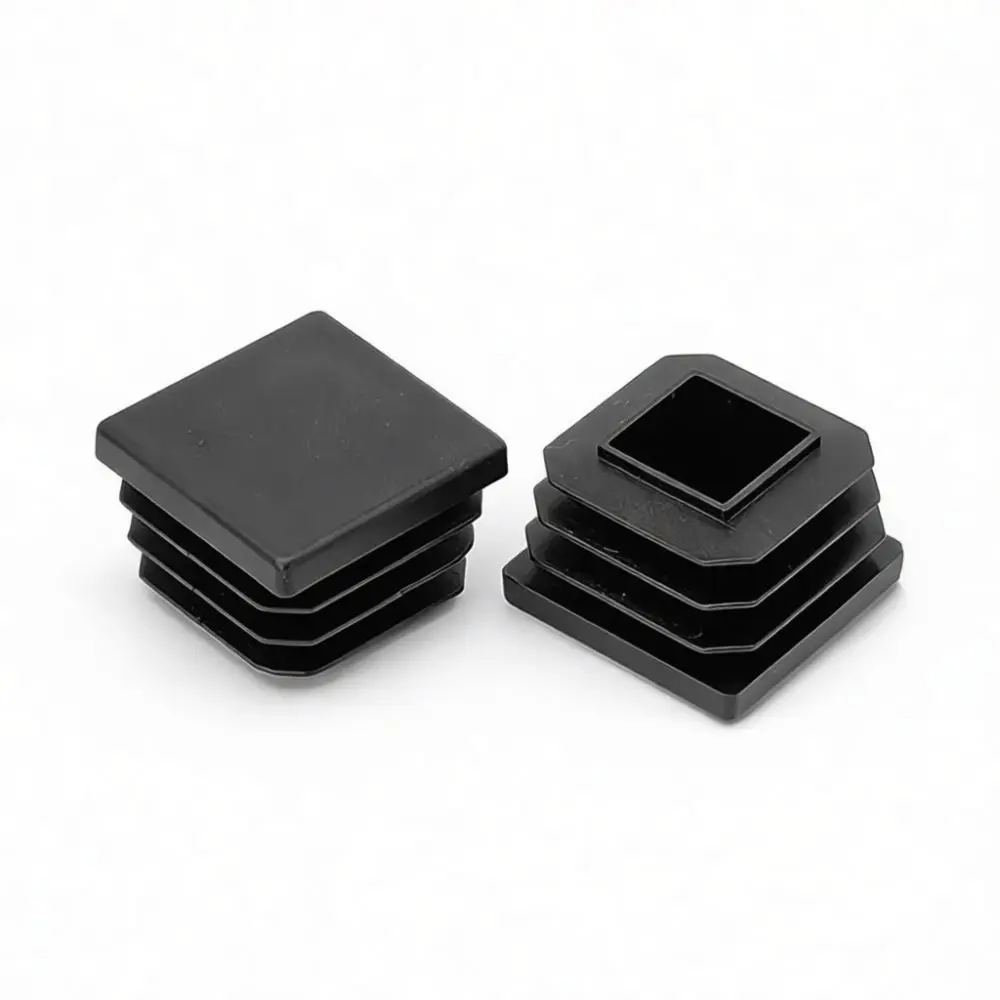 Reinforced PE Square Pipe End Caps Furniture Insert Plug For Industrial Steel Tubing Protection Moisture Proof Cover