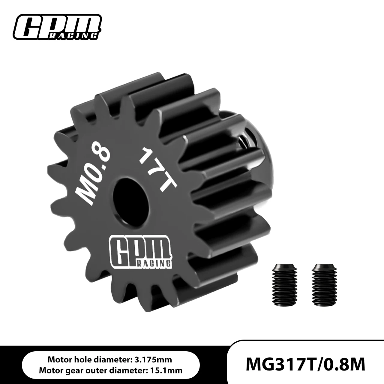 GPM 40Cr stalen motortandwiel 15T-30T (32P / M0,8 / 3,175 mm) rondsel