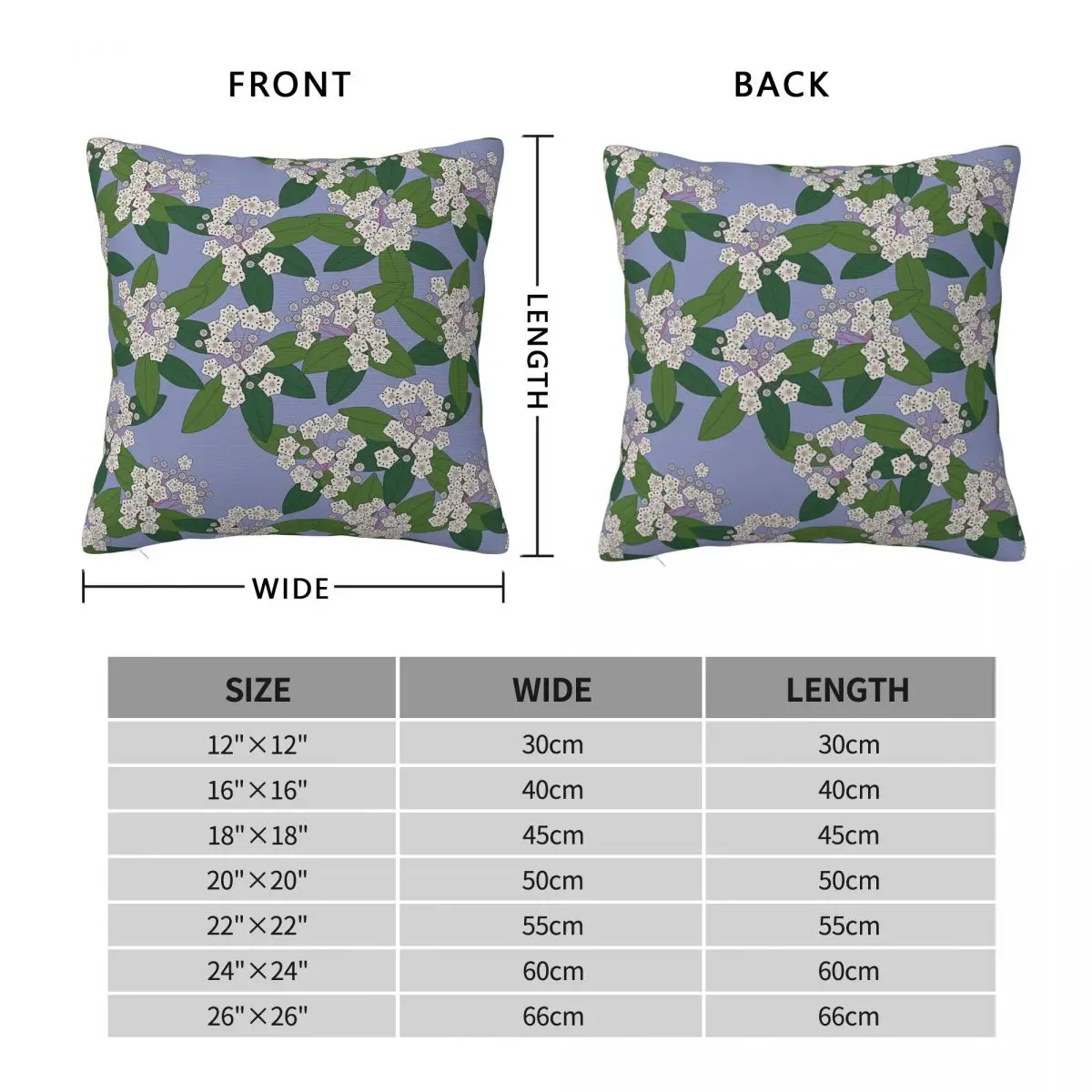 Mountain Laurel Square Pillowcase Polyester Linen Velvet Creative Zip Decorative Car Cushion Cover Wholesale