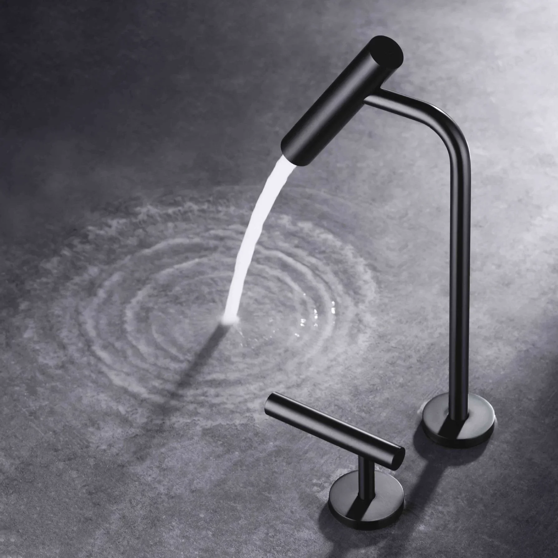 Modern Minimalist All-Copper Split Washbasin Faucet with Single Handle for Hot And Cold Water 2-Hole Installation High Quality B