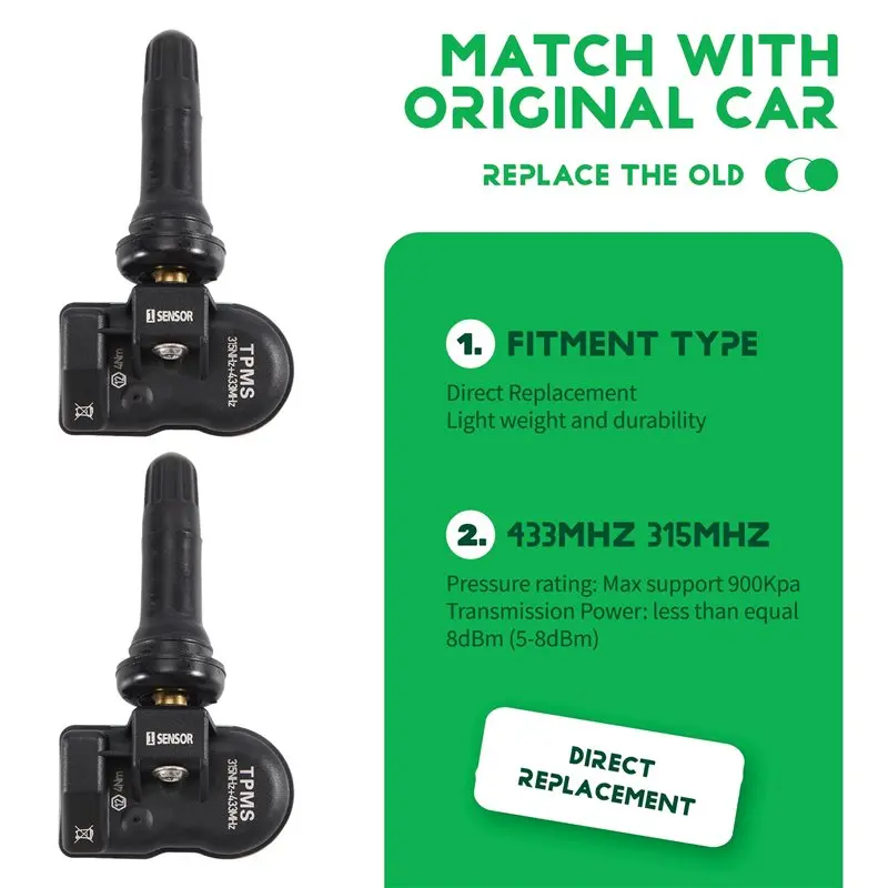 DT42-8Pcs TPMS Sensor Programmable MX-Sensor 433Mhz 315MHZ Universal Sensor For-Autel Tire Pressure Monitoring System