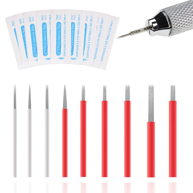 

Microblading Blades Manual Tattoo Agulhas Tebori Blades Nano for Manual Pen Fog Needles 3R Round Permanent Makeup Eyebrow 5RL