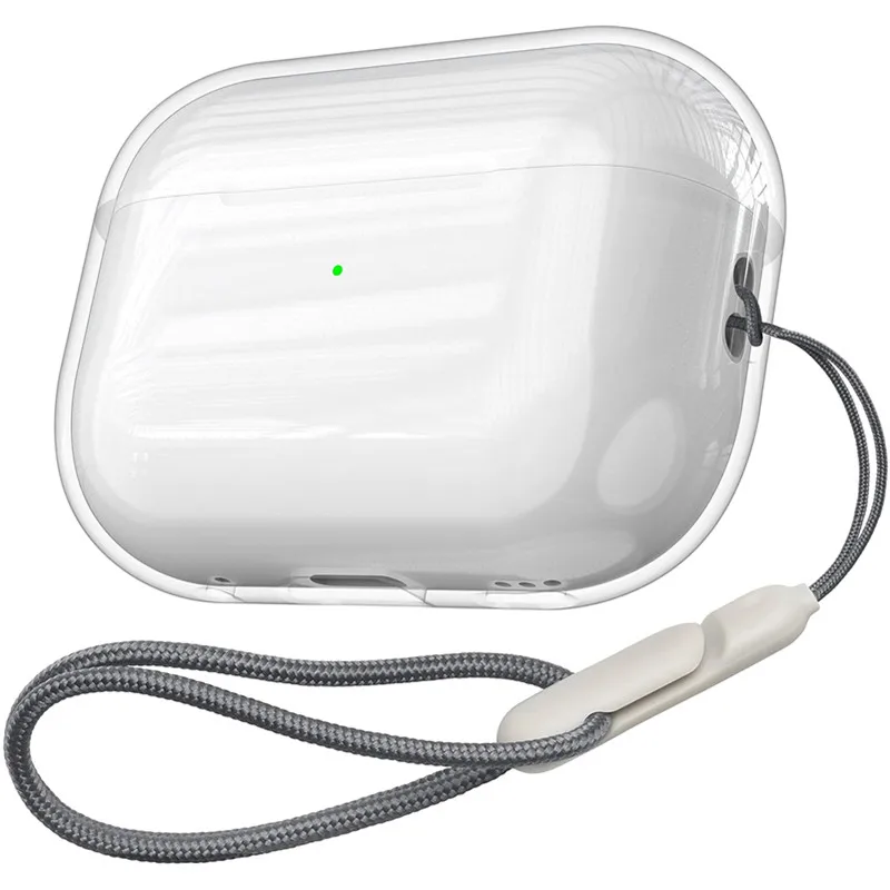 Clear Soft TPU Earphone Case with Lanyard Strap for Airpods Pro 2 3 Generation Air Pods 4 1 Pro3 Pro2 3rd Gen Cover Accessories